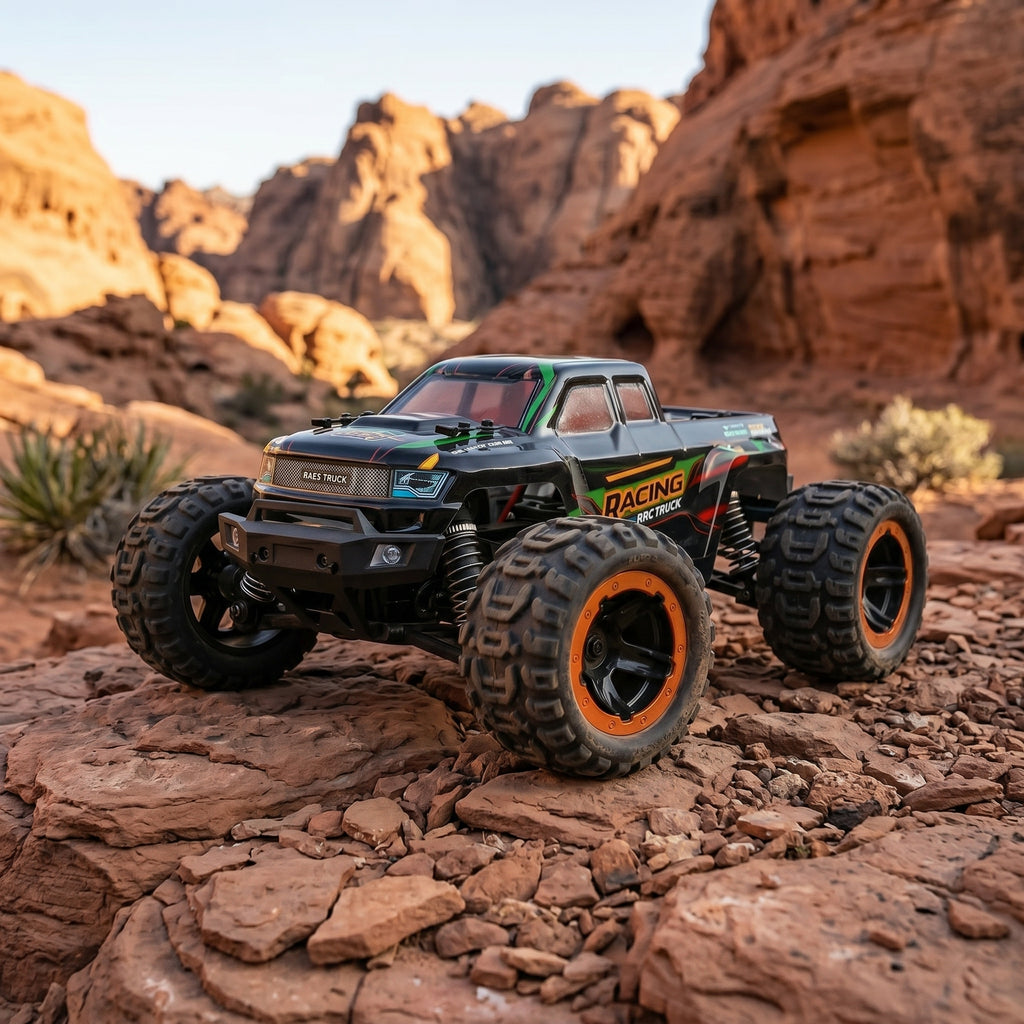 Toyllo 1/16 4WD RC Monster Truck, 36 KM/H Waterproof RTR Remote Control Car with 2 Batteries & LED Lights
