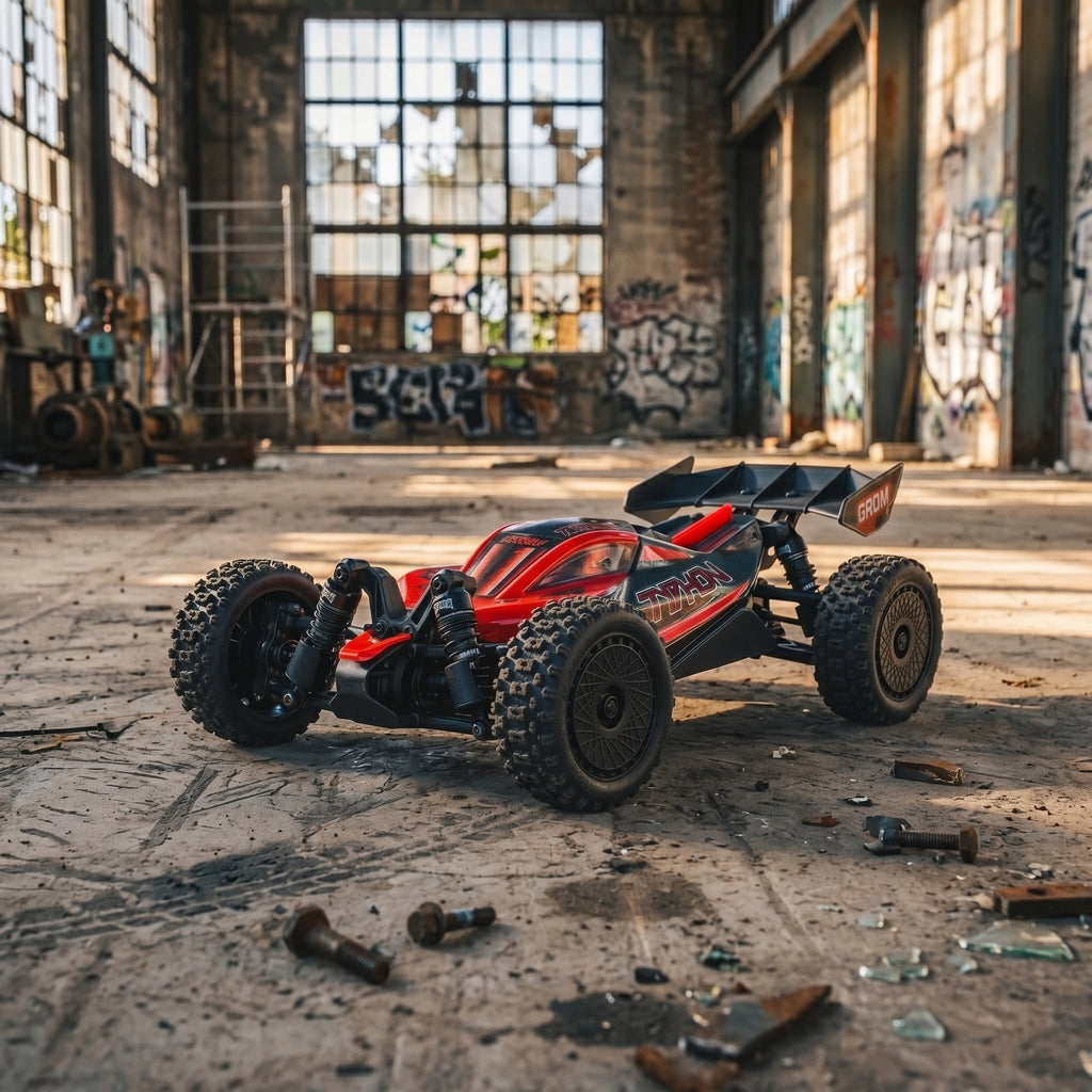 ARRMA Typhon GROM 4X4 Brushless RC Buggy | Small Scale 2S & 3S RTR RC Car | DSC Control | 50+ MPH | Red