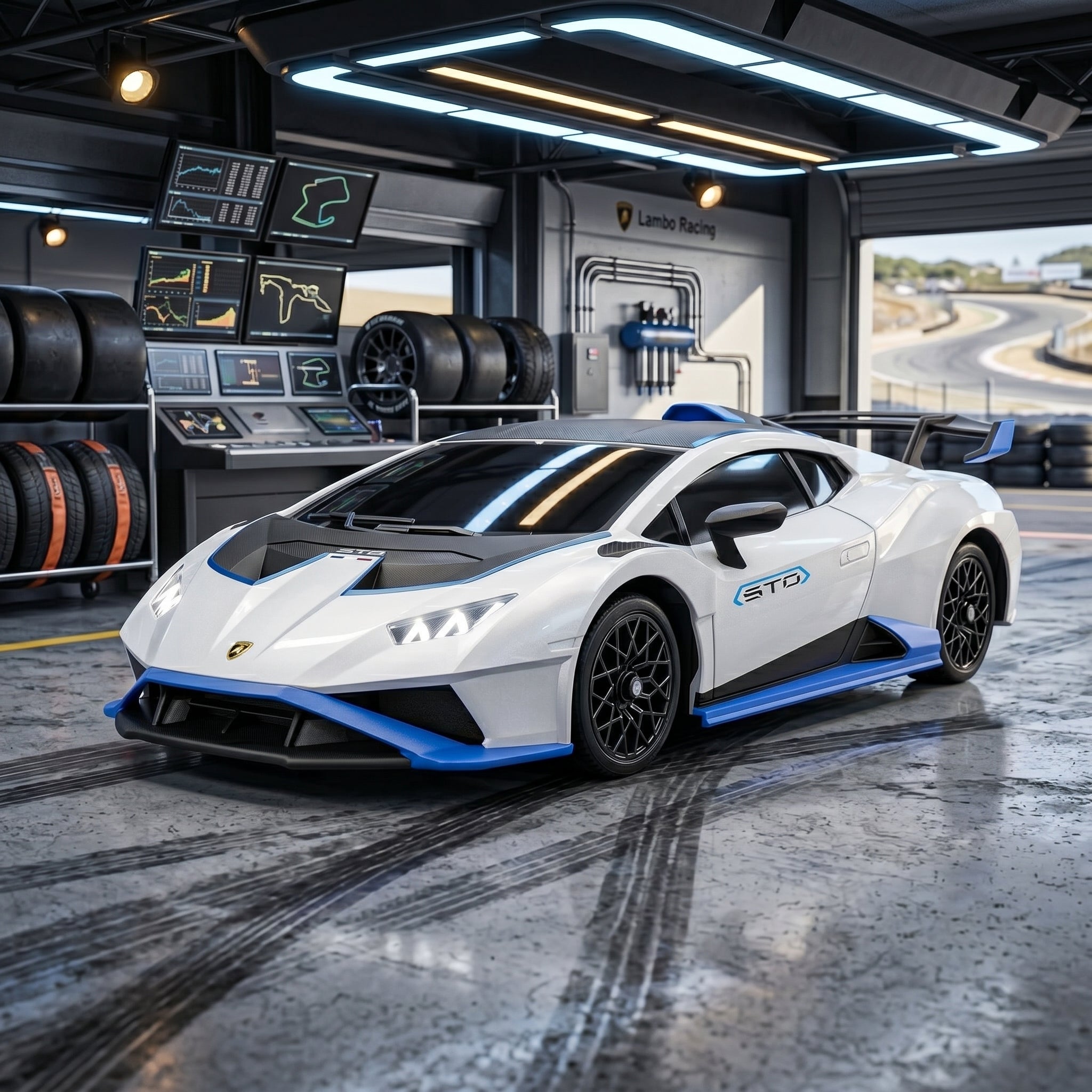 Toyllo Lamborghini Huracán STO RC Drift Car, 1/18 Remote Control Sports Car with 2 Batteries & 2.4GHz