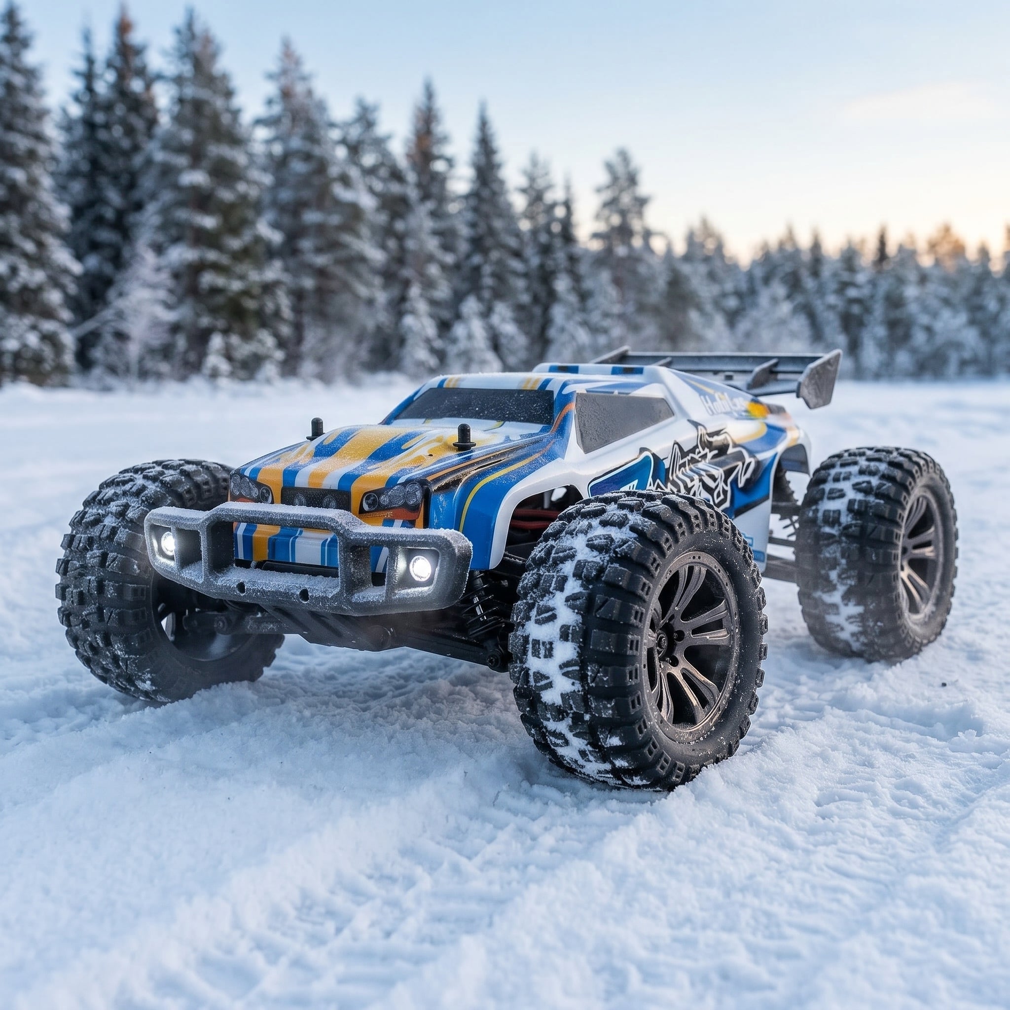 Toyllo 1/10 4WD RC Monster Truck for Kids & Adults, 48+ KM/H High-Speed Remote Control Car with LED Lights & 2 Batteries