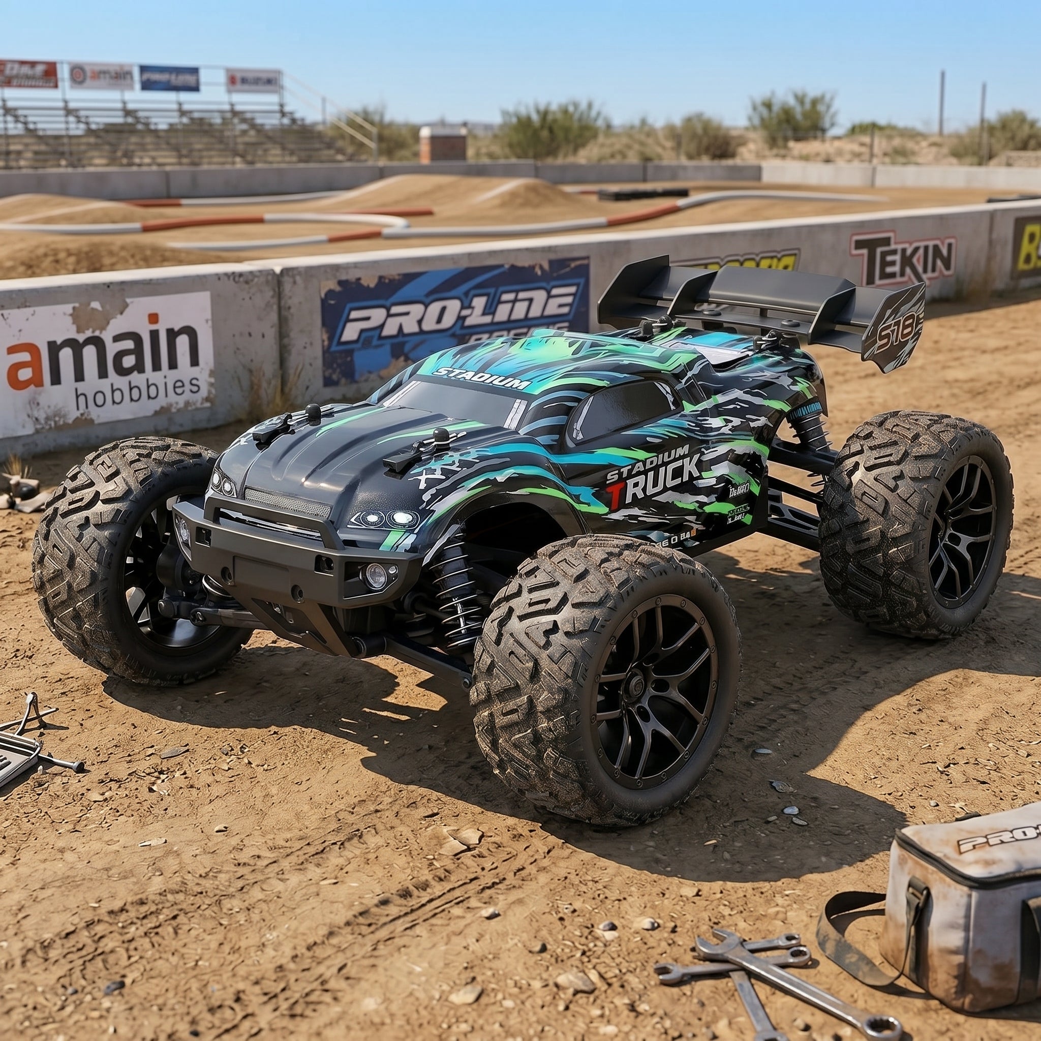 Toyllo 1/18 4WD RC Truggy for Kids & Adults, 36+ KM/H Waterproof Off-Road Remote Control Monster Truck with 2 Batteries