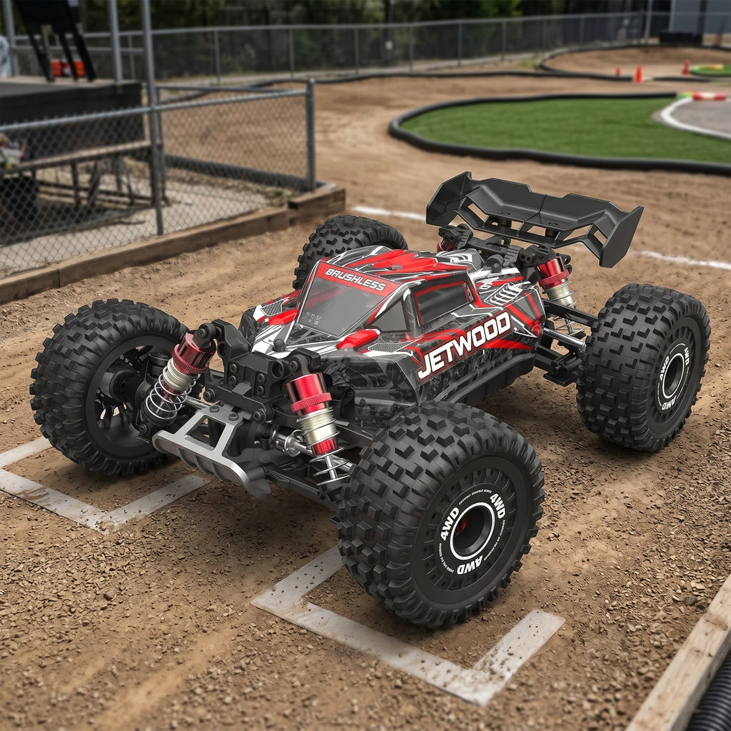 RC Monster Truck 1/16 Brushless 42MPH 4WD RTR | Fast RC Car for Adults & Kids - 2 LiPo Batteries & DIY Body