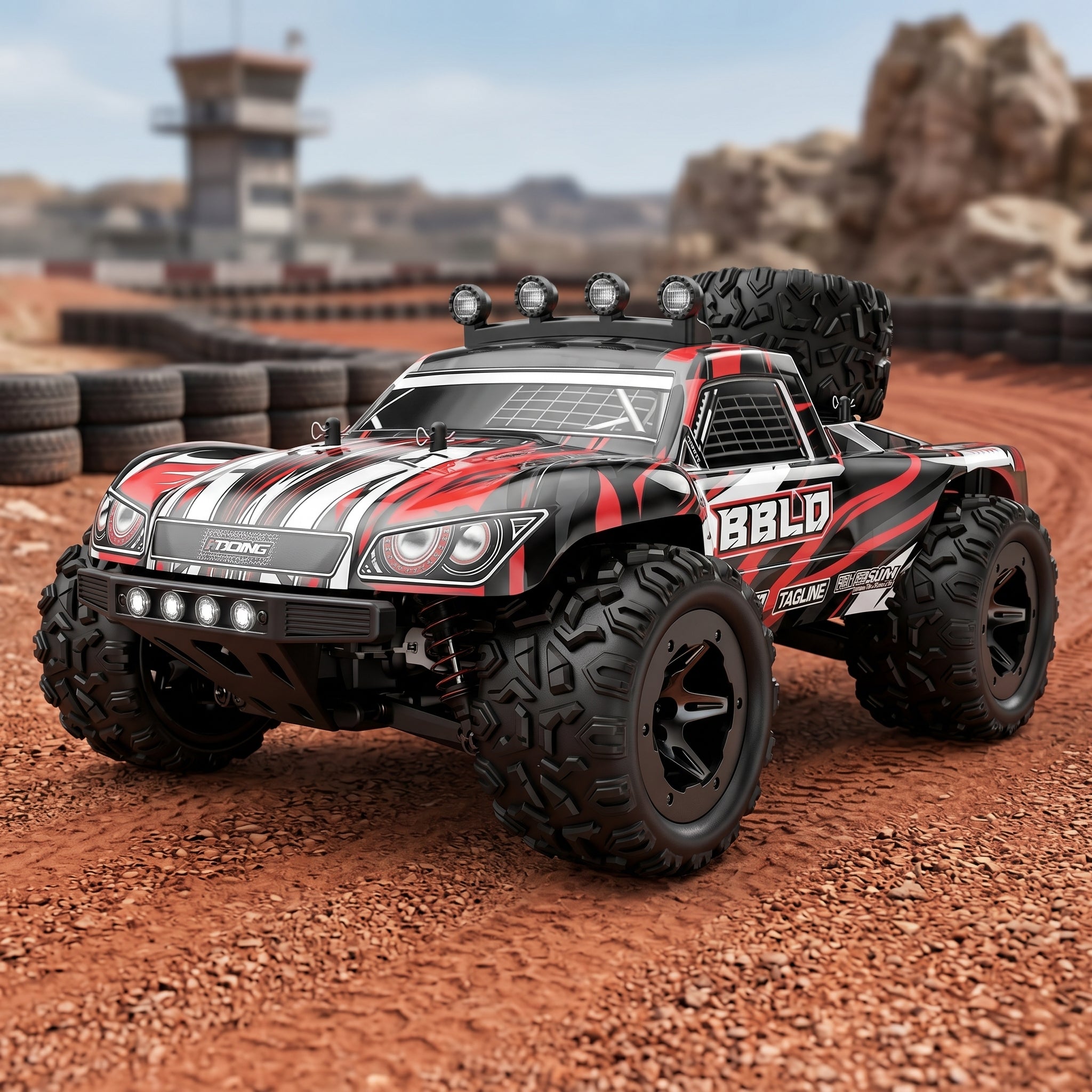 1:18 Off-Road RC Car 4WD — RC Monster Truck 25+ MPH, 50 Min Battery, 2 Pack