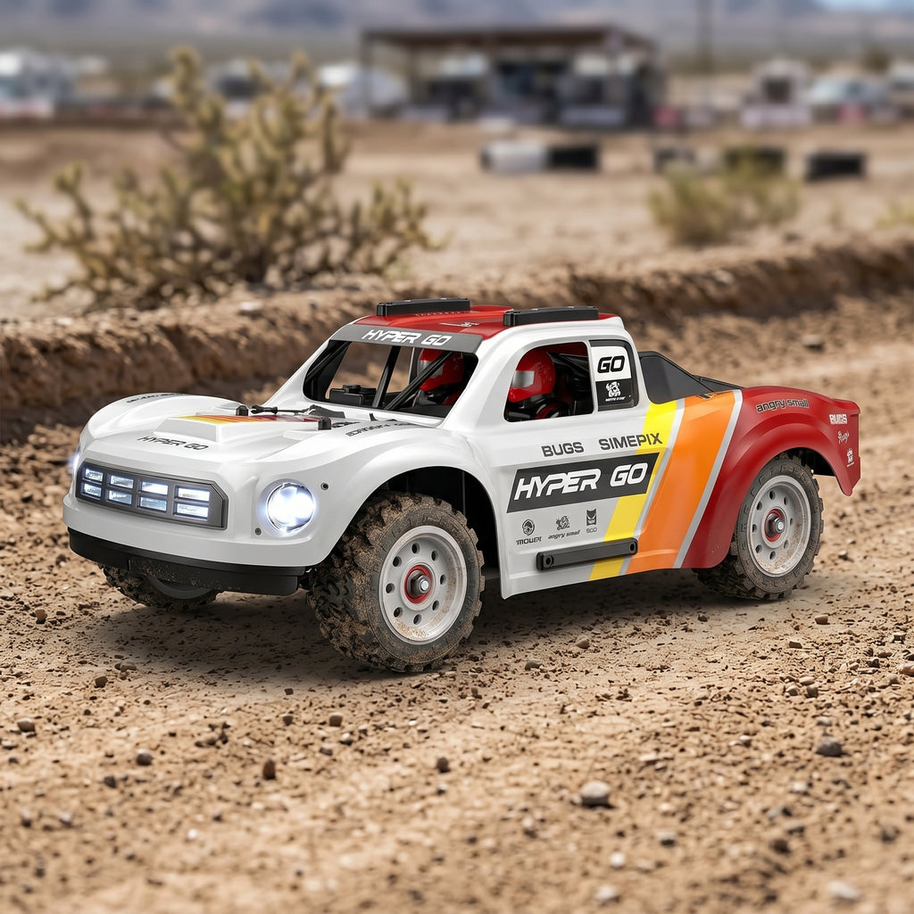 Hyper GO 1/14 Scale 4WD Brushless RC Truck | 45MPH Short Course RC Car for Adults | Gyro | 2 Batteries