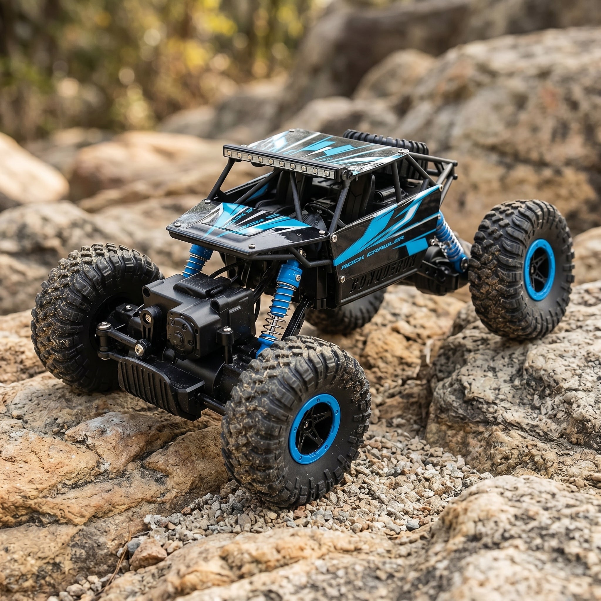 Toyllo 1/18 4WD RC Rock Crawler Monster Truck, 2.4GHz with 2 Batteries