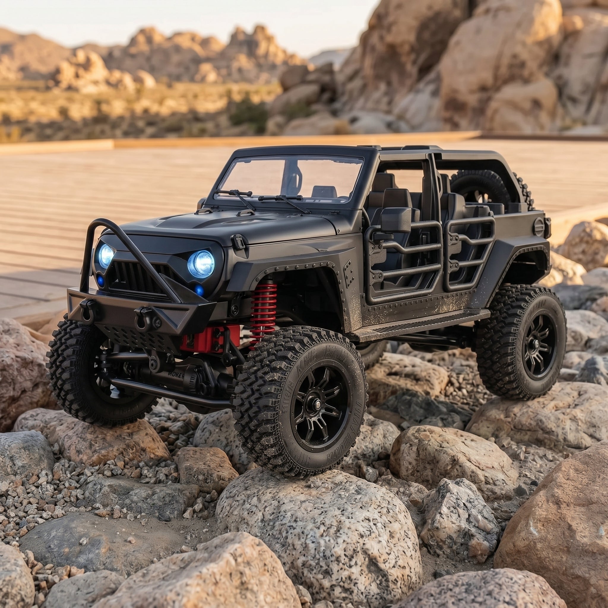Toyllo MN-128 1/12 RC Rock Crawler, 4WD RTR with 2.4GHz Remote, Proportional Steering & 1200mAh Battery