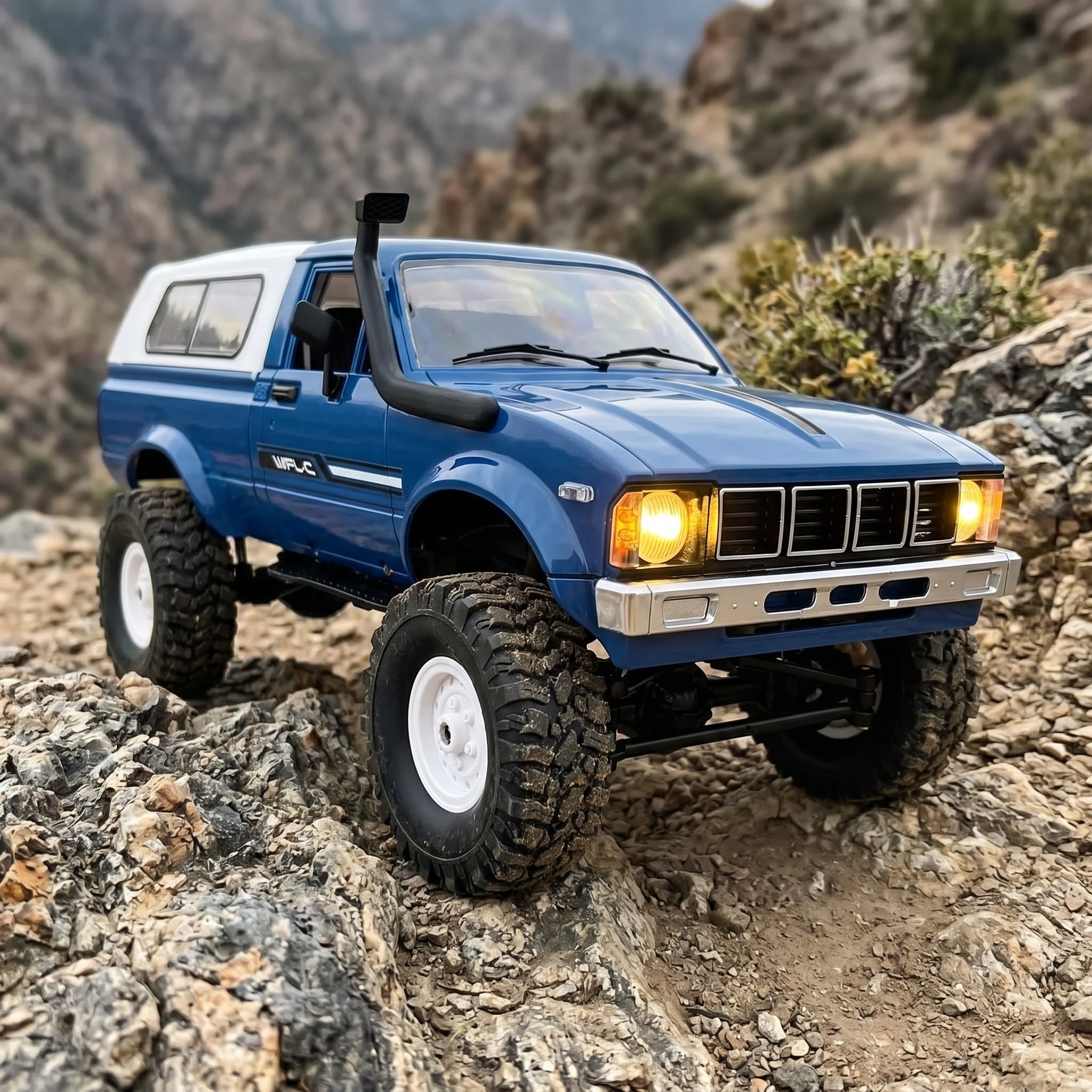 Toyllo WPL C24 RC Rock Crawler, 1/16 4WD RTR RC Truck with Proportional Steering, LED Lights & 2.4GHz Remote