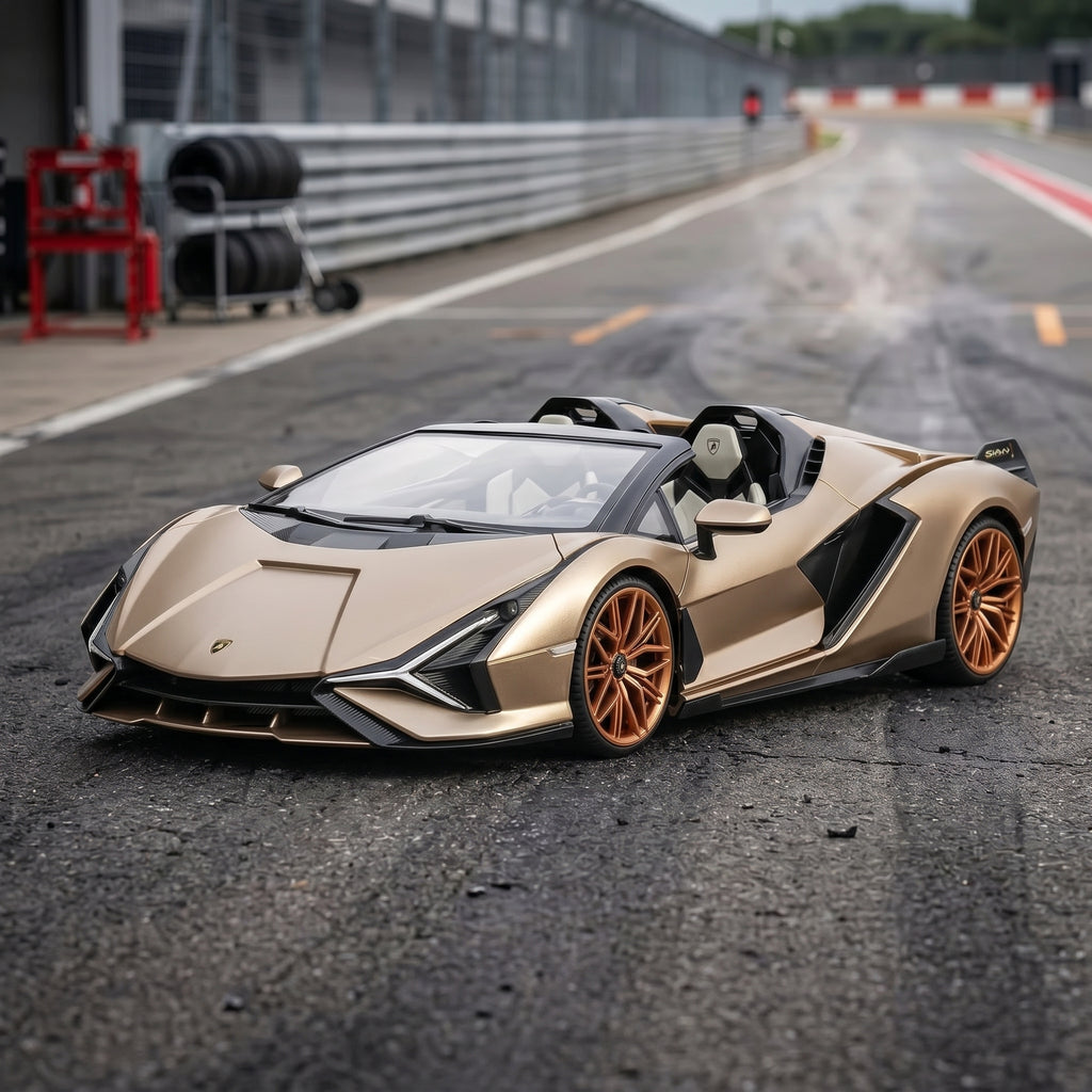 Toyllo Lamborghini Sián RC Car, 1/16 Remote Control Sports Car with LED Lights, 12 KM/H & 2.4GHz