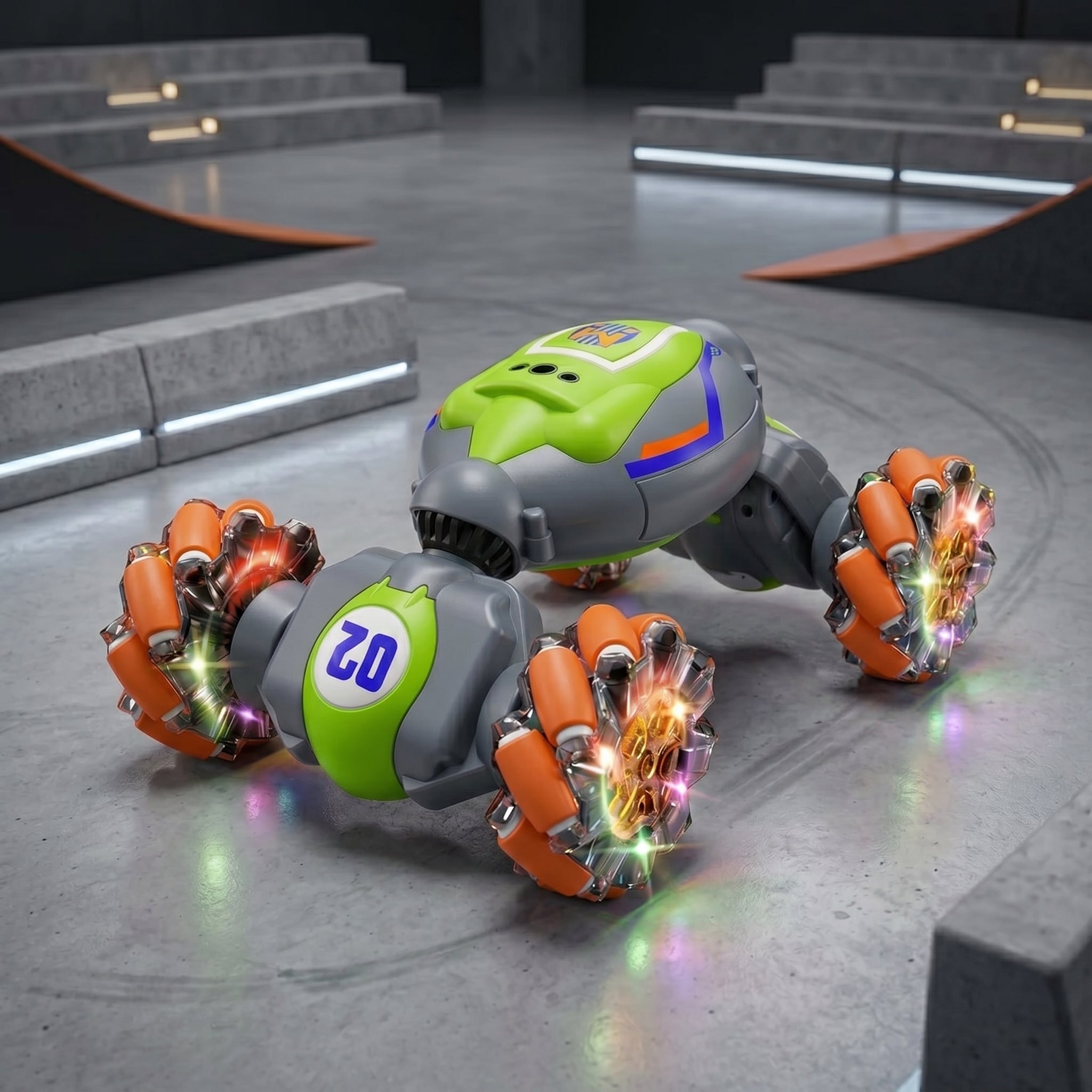 Toyllo Gesture Sensing RC Stunt Car, 4WD Hand Controlled Remote Control Car with Lights, Music & 2 Batteries for Kids