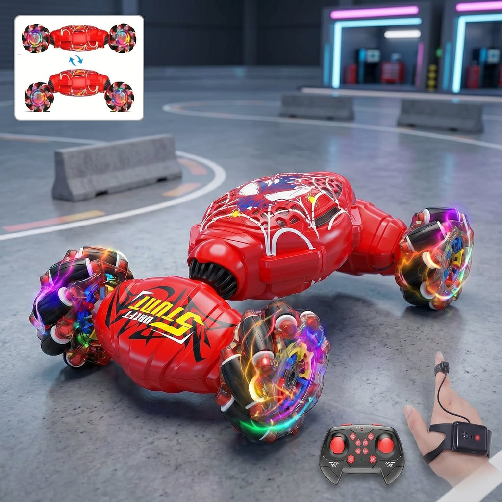 Toyllo Gesture Sensing RC Stunt Car, 4WD Remote Control Car with 360° Rotation,2.4GHz, 2 Batteries for Kids