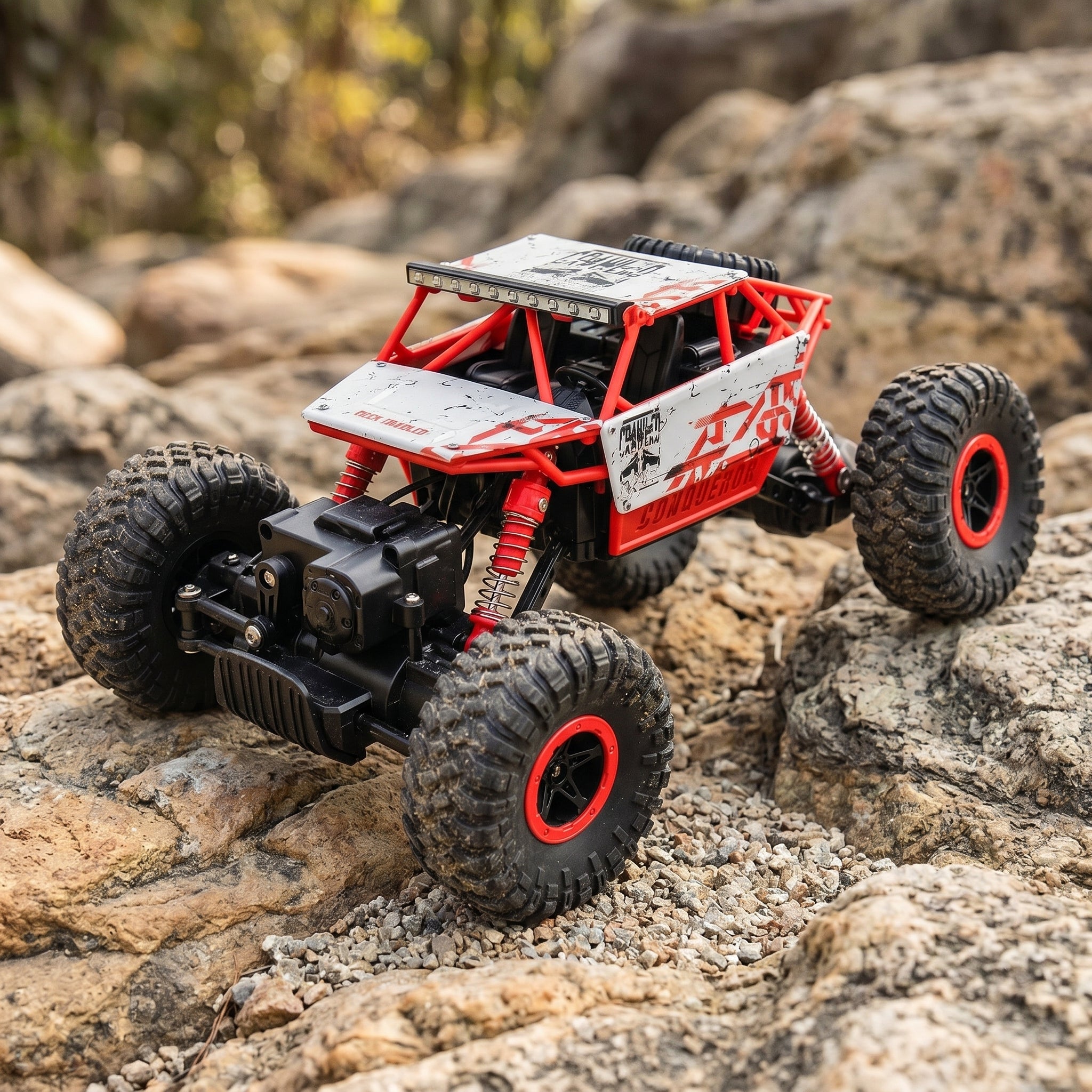 Toyllo 1/18 4WD RC Rock Crawler Monster Truck, 2.4GHz with 2 Batteries