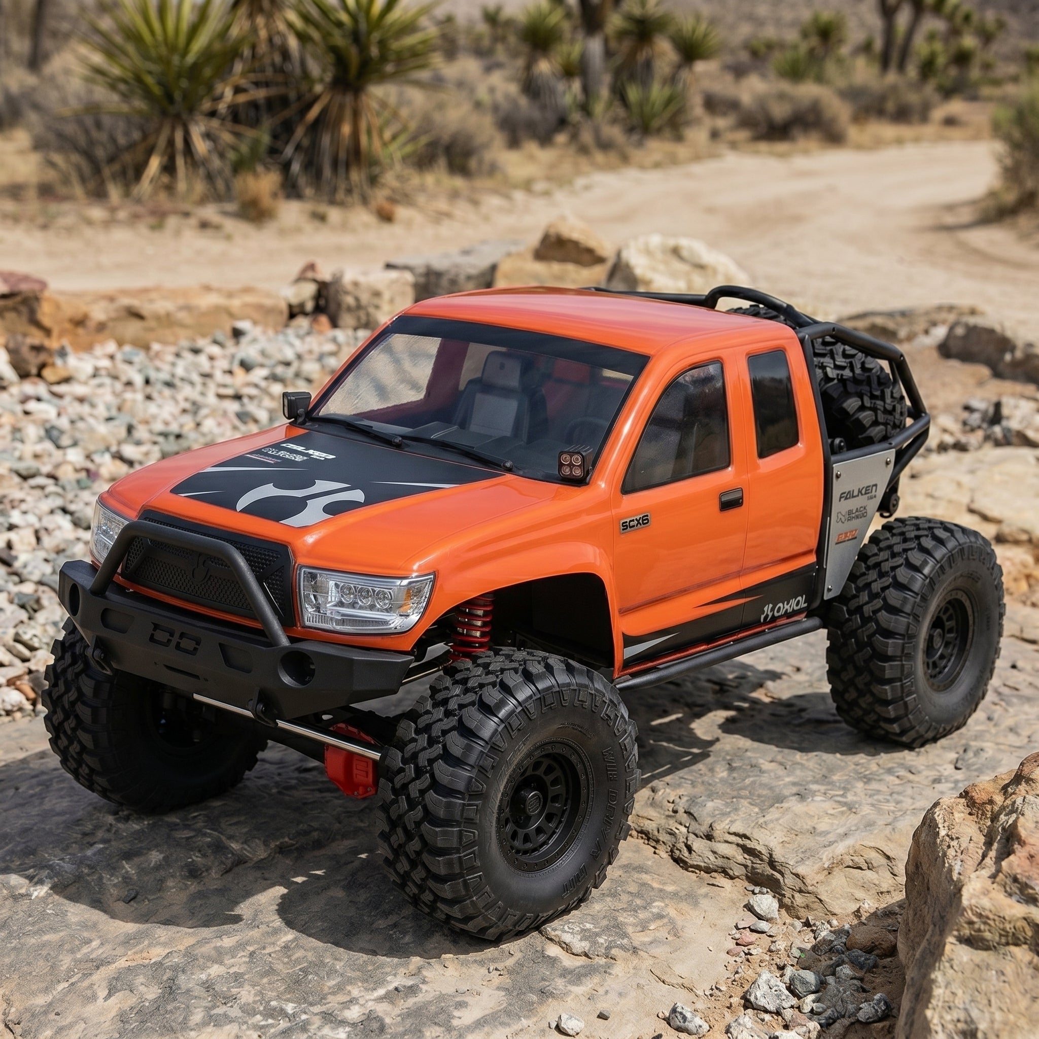 RC Rock Crawler 1/6 Axial SCX6 Honcho 4WD RTR | Large Scale Brushless RC Crawler - Sand & Red