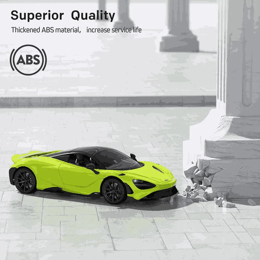Rc model car on white marble floor