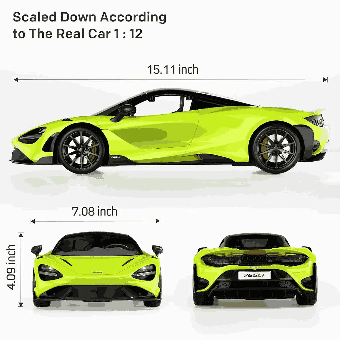 Rc model car scaled down according to real car 1:12