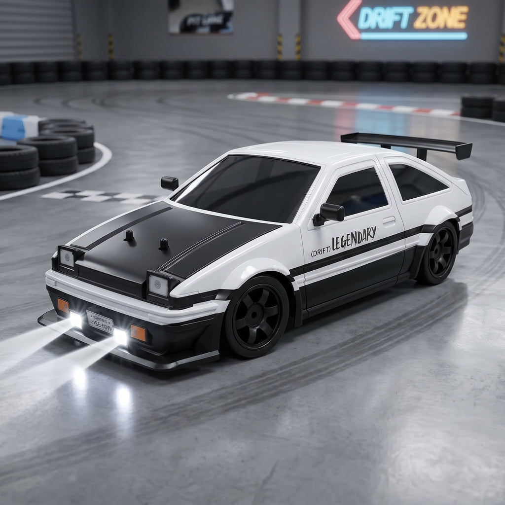 1:16 RC Drift Car 4WD 2.4GHz High Speed with LED Lights, Spray & 2 Batteries