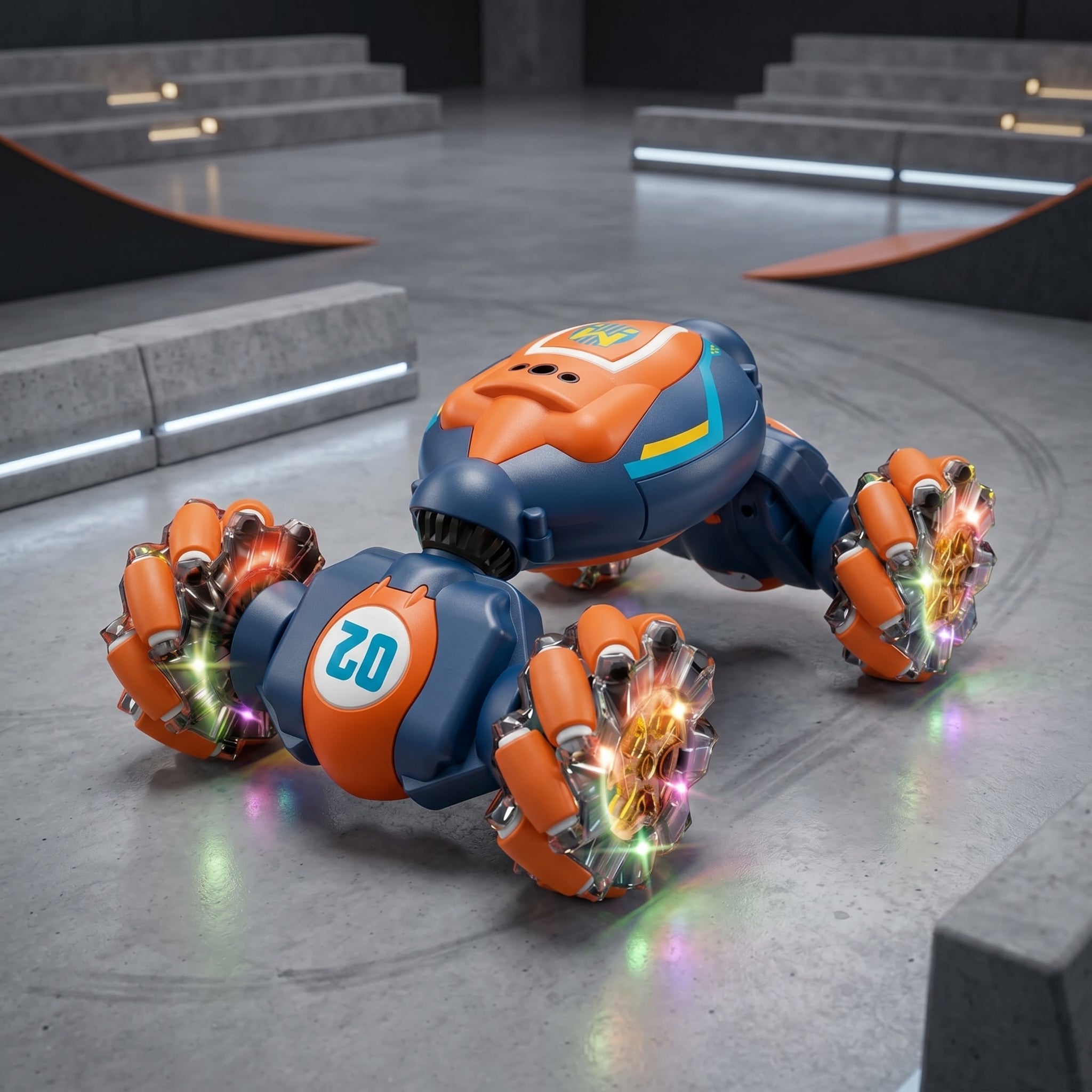 Toyllo Gesture Sensing RC Stunt Car, 4WD Hand Controlled Remote Control Car with Lights, Music & 2 Batteries for Kids