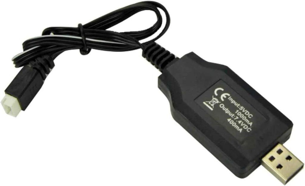 Black USB adapter with cable on a white background