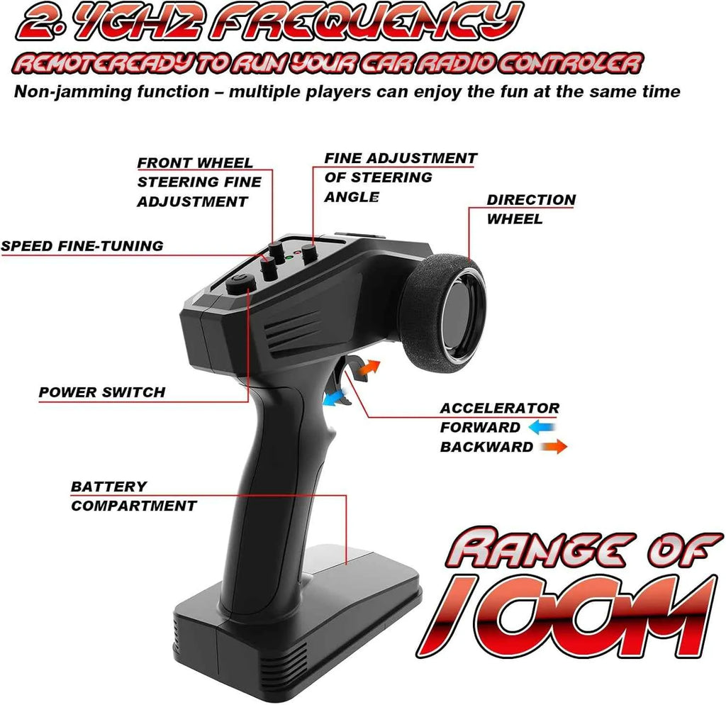 Black rc with labeled features on a white background
