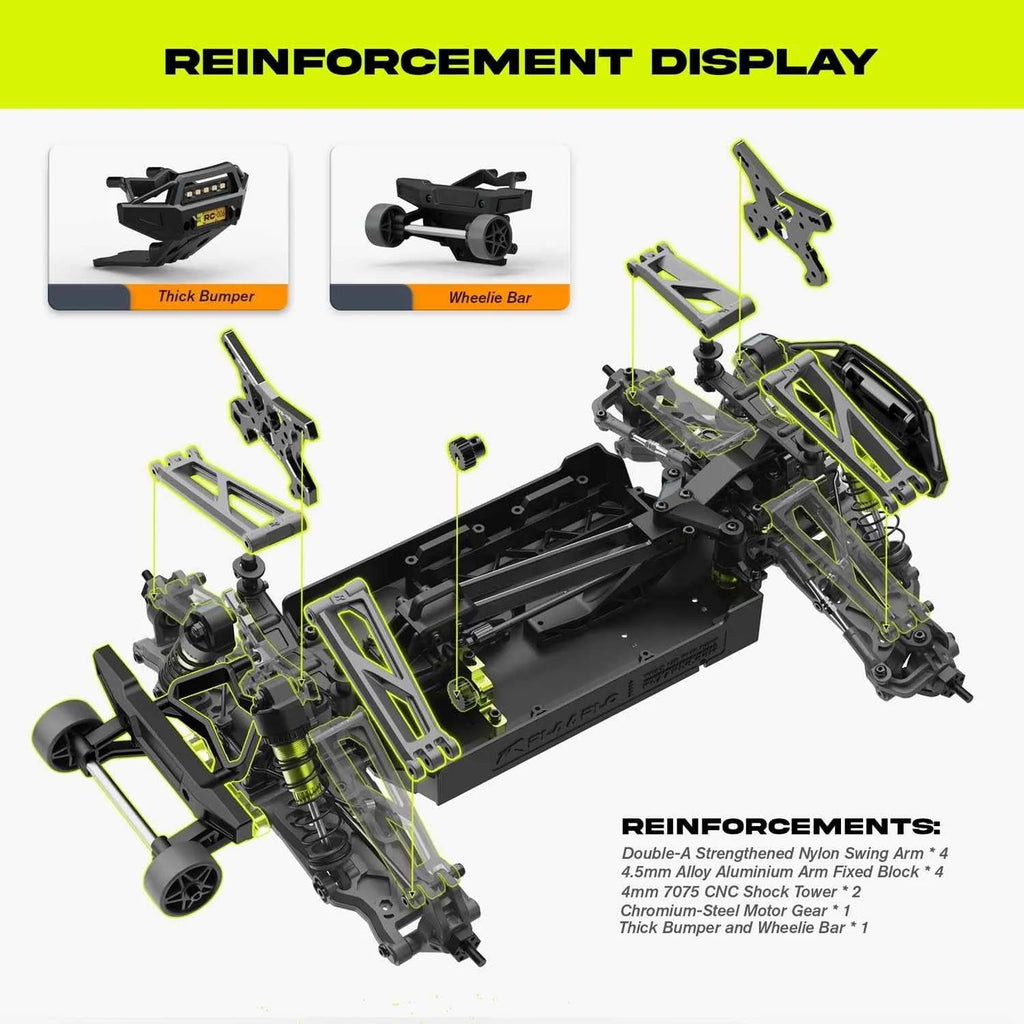 Diagram of a vehicle reinforcement display with components labeled on a white background.
