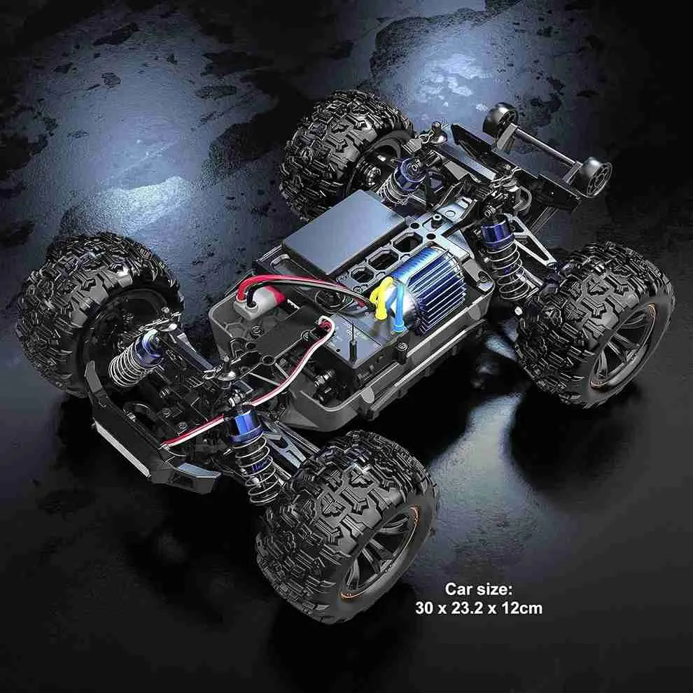Model of a remote control monster truck on a dark background