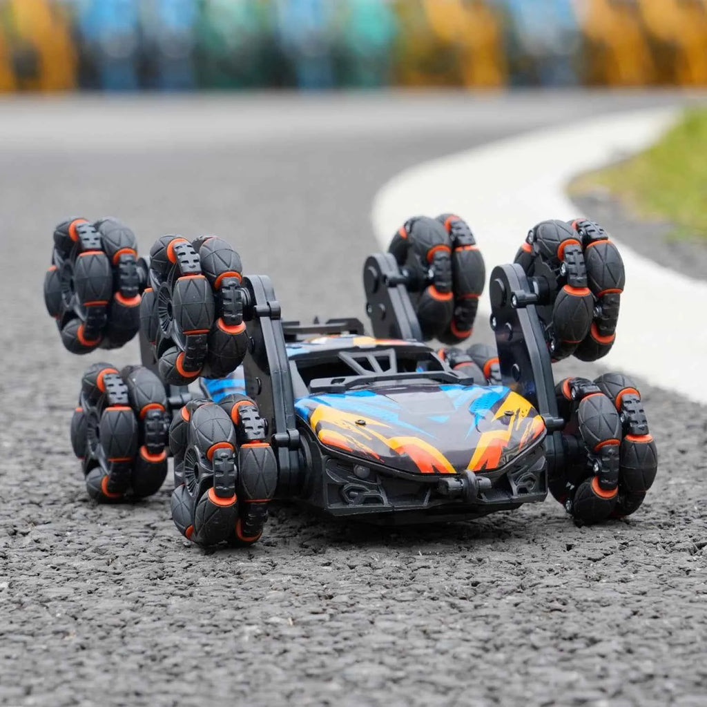 RC 8 wheel stunt car on a road 