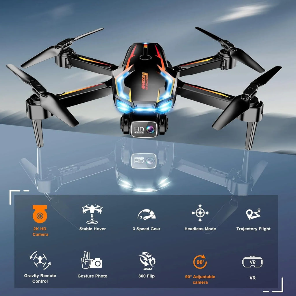 RC Drone with features highlighted on a reflective surface