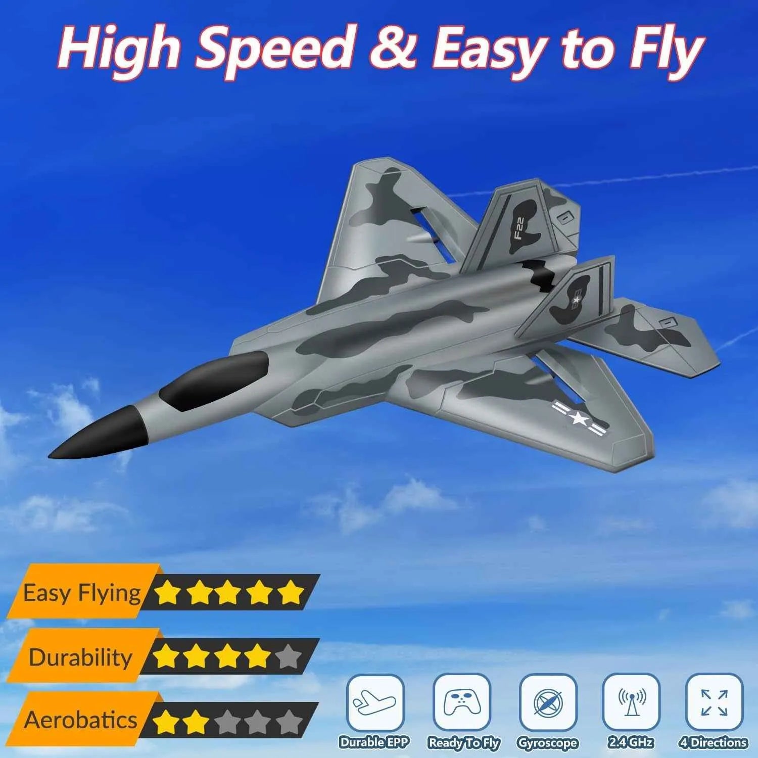 RC grey plan easy to fly and high speed performance plan