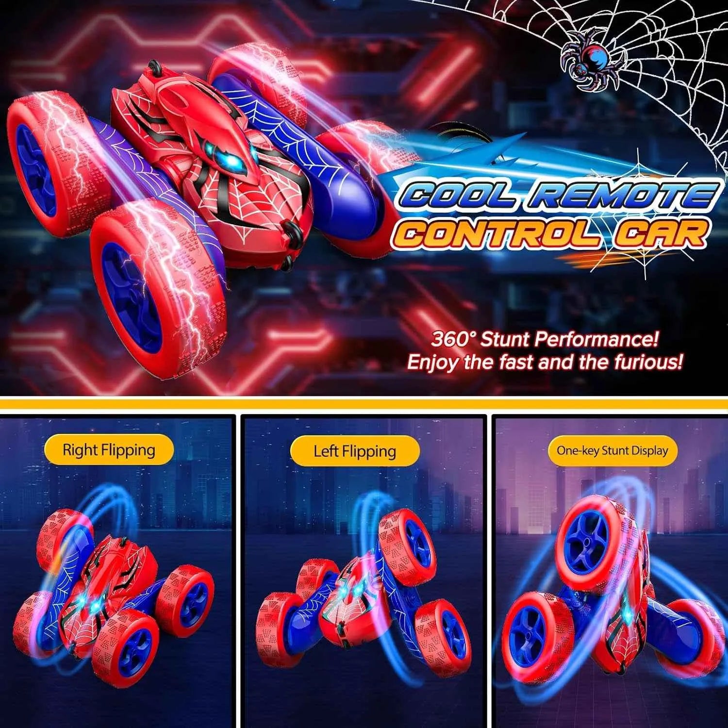 RC stunt car spidy with flipping style in collage