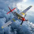 Vintage RC airplane flying above clouds